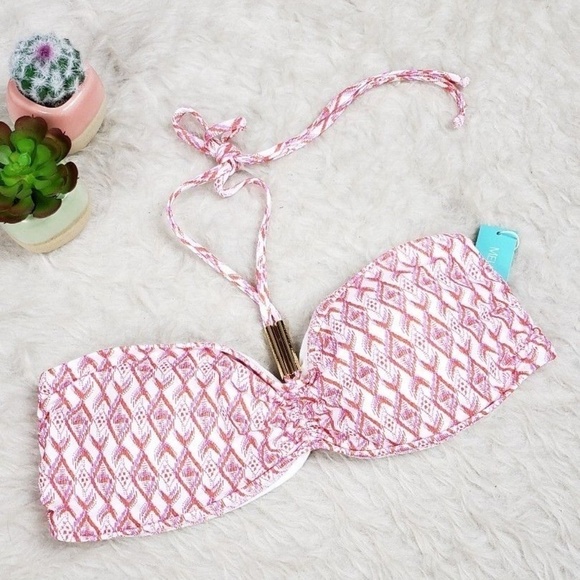 Melissa Odabash Diamond Pink Halter Bikini Top - Picture 3 of 7